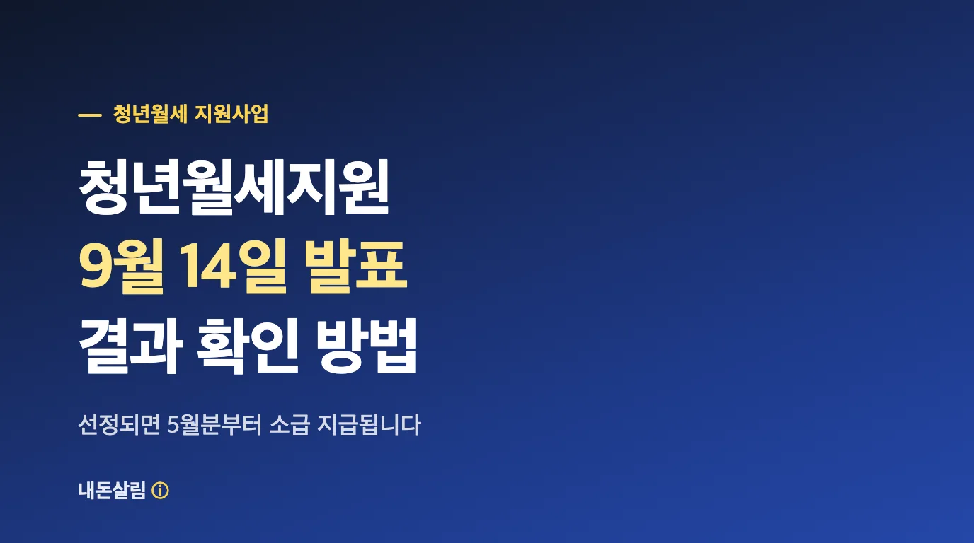 청년월세지원 결과 발표 9월 14일, 확인 방법과 소급 지급