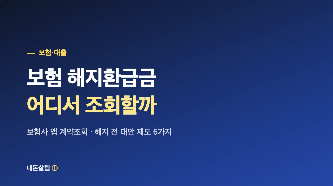 보험 해지환급금 조회 방법 안내 썸네일