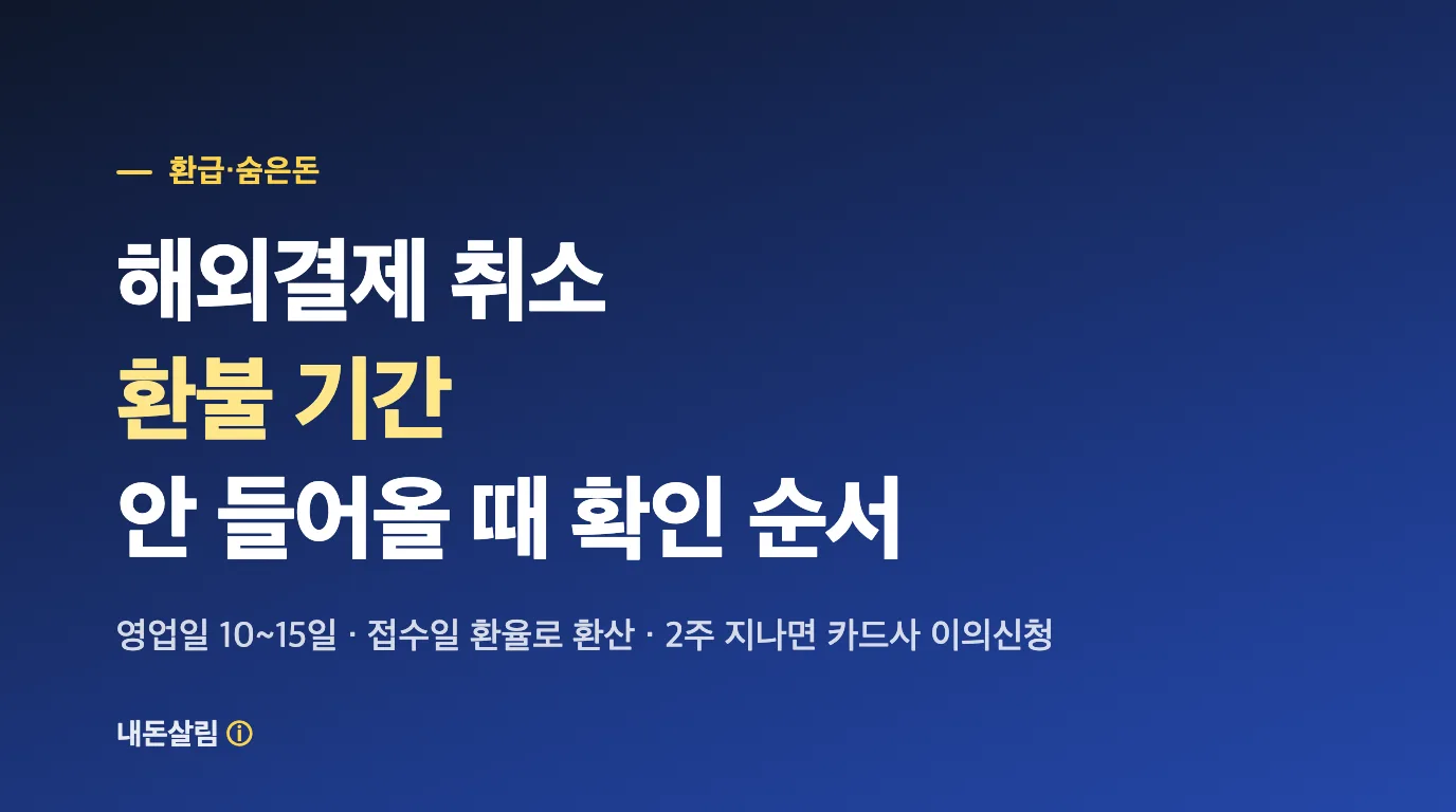 해외결제 취소 환불 기간, 안 들어올 때 확인 순서