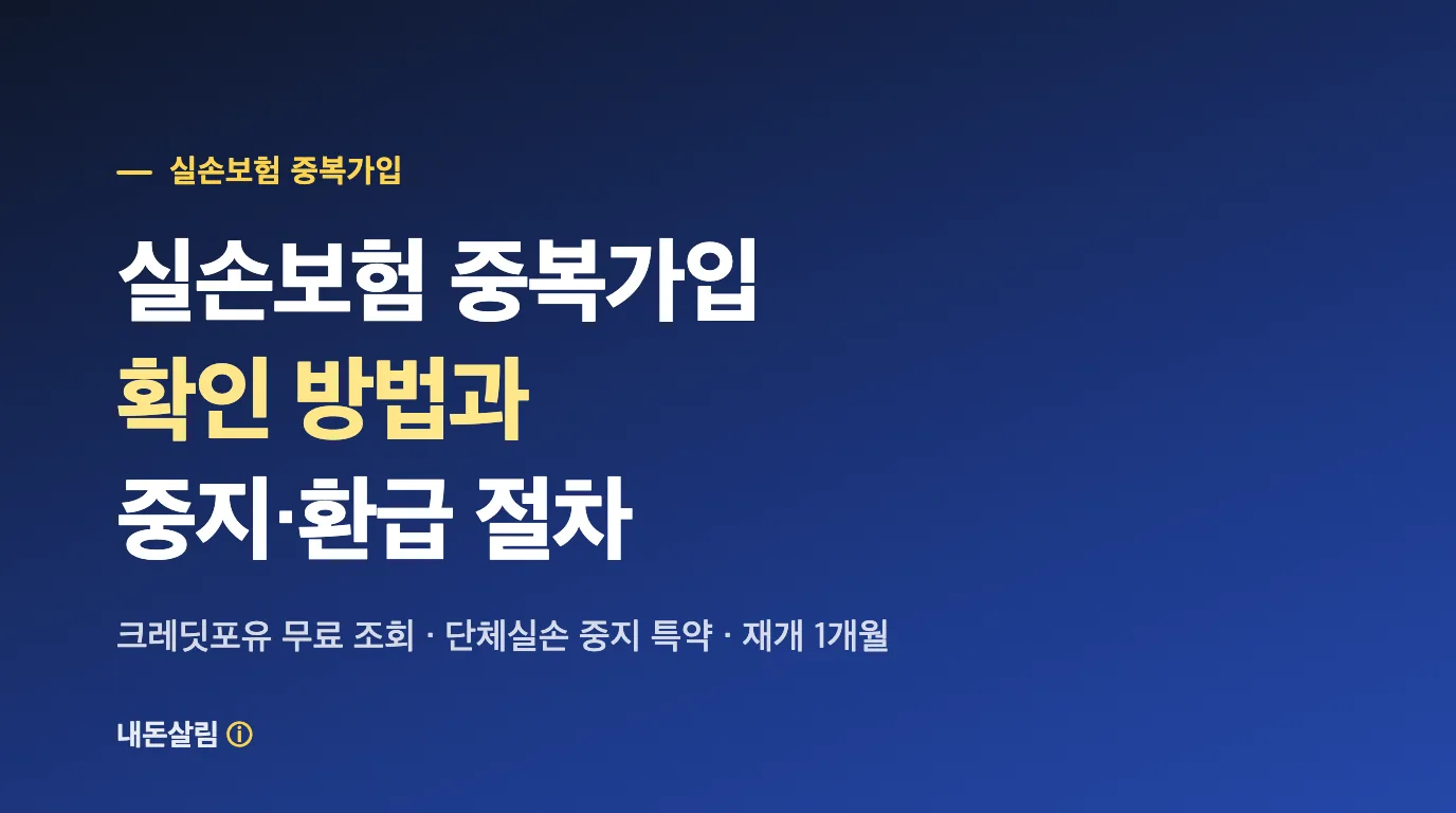 실손보험 중복가입 확인 방법과 중지·환급 절차